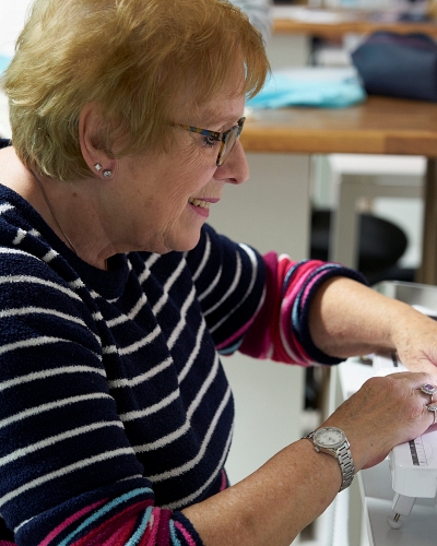Julie sewing on A150